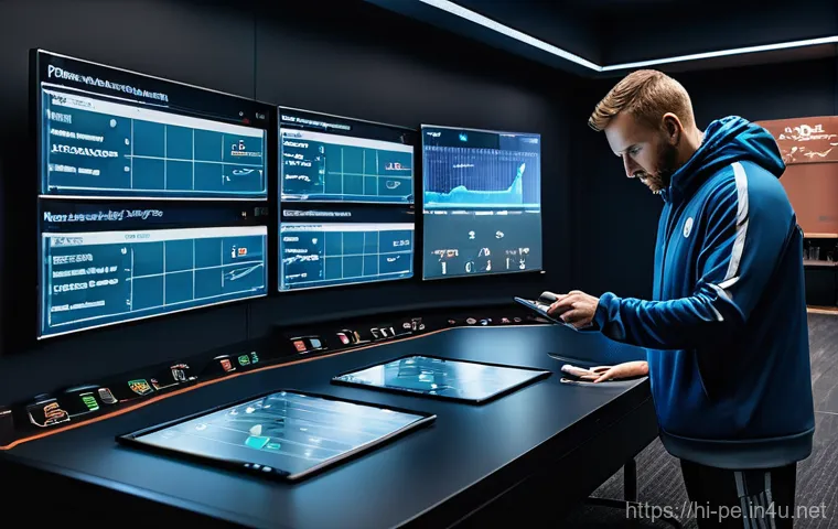 스포츠 기술 분석 소프트웨어 - **Prompt 1: Athlete reviewing performance data**
    A focused male or female athlete, aged between ...